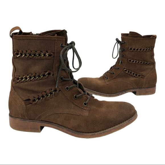 Lavorazione Artigianale Leather Ankle Combat Boots - Picture 1 of 14